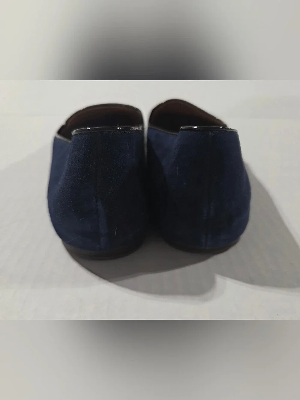 Women’s Navy Suede Slip-On Loafers